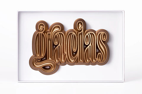 Figuras de chocolate para regalar con mensaje de GRACIAS . Elaboradas con . Chocolate artesano . New gold con diseño original y exclusido de Chocoletters