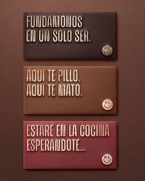 Tabletas de chocolate para regalar con mensaje de Mejor que el sexo . Elaboradas con . Chocolate artesano . con diseño original y exclusido de Chocoletters